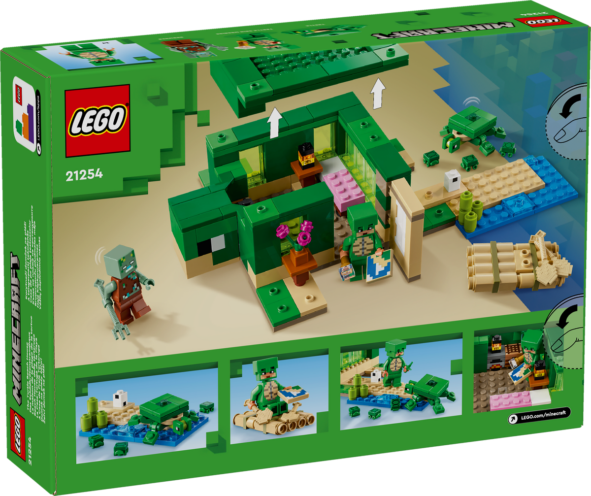 LEGO® Minecraft 21254 Das Schildkrötenstrandhaus – Verpackung Rückseite