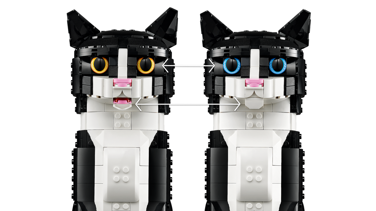 LEGO® Ideas 21349 Schwarz-weiße Katze – Detailansicht 3