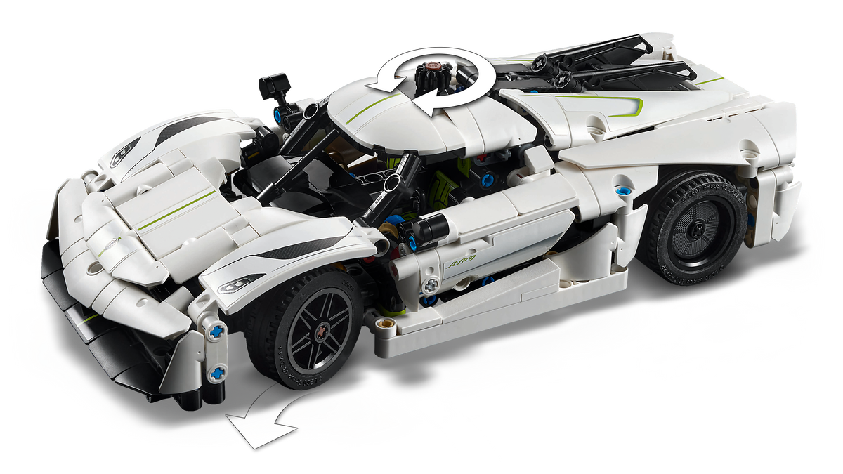 LEGO® Technic 42184 Koenigsegg Jesko Absolut Supersportwagen in Weiß – Detailansicht 1