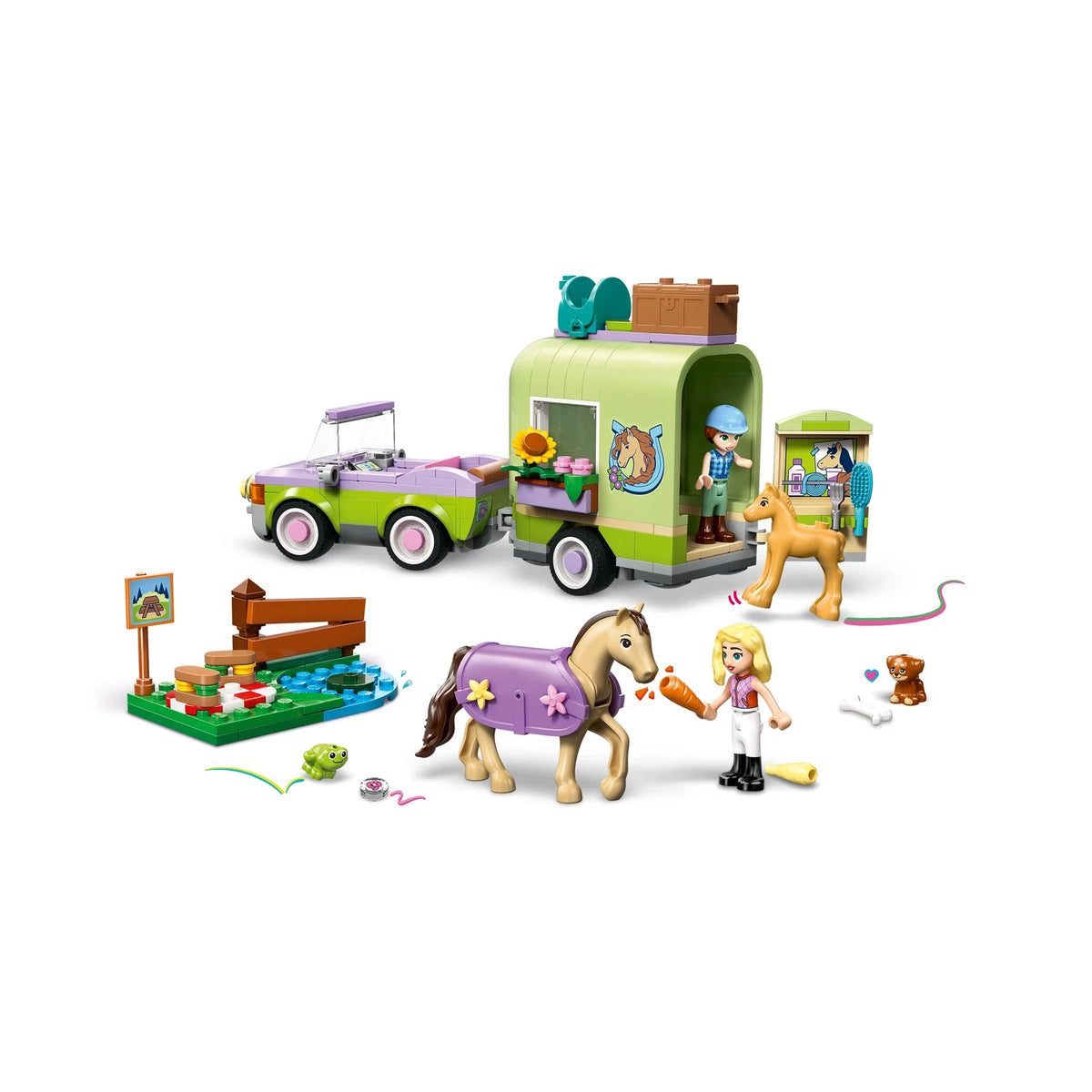 LEGO® Friends 42695 Pferd und Fohlen mit Pferdeanhänger – Ansicht 3