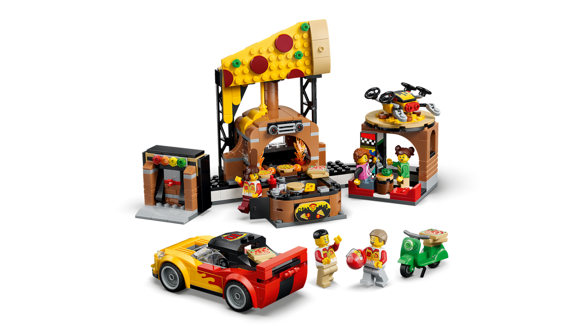 LEGO® City 60496 Pizza-Liefererlebnis mit Fahrzeugen – Detailansicht 2