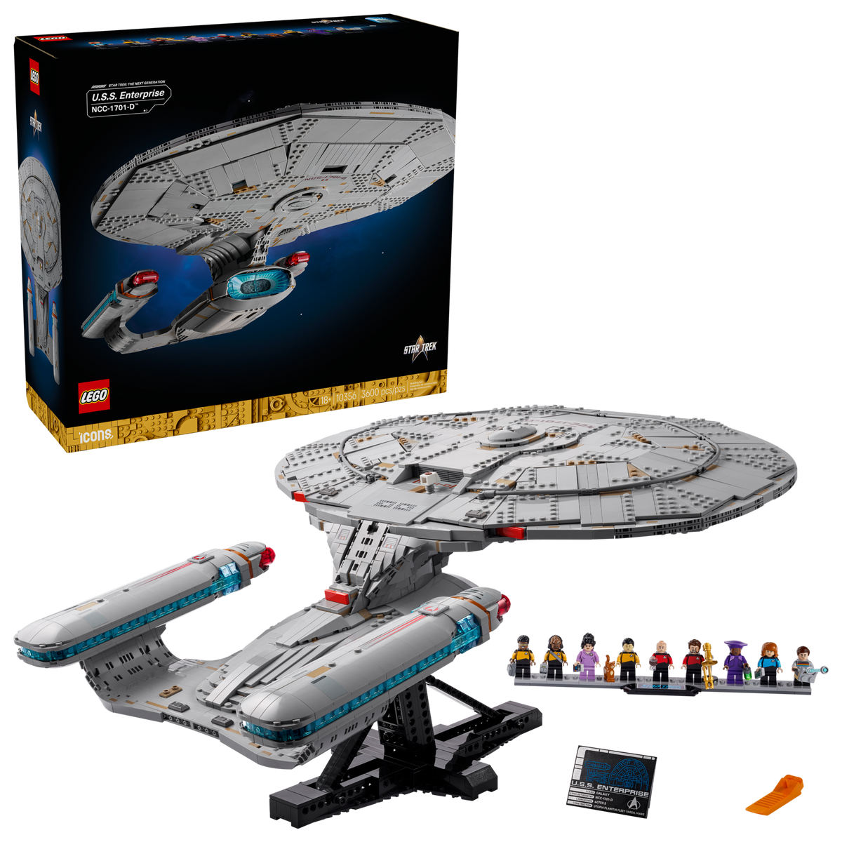 LEGO® Icons 10356 Star Trek: U.S.S. Enterprise NCC-1701-D™ – Verpackung mit Modell