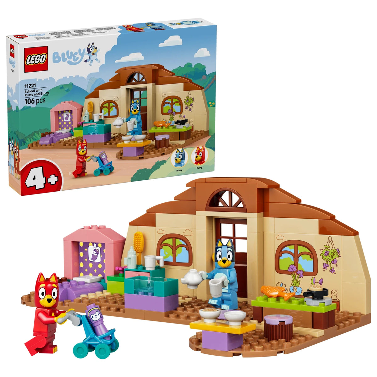 LEGO® Bluey 11221 Schule mit Rusty und Bluey – Ansicht 1