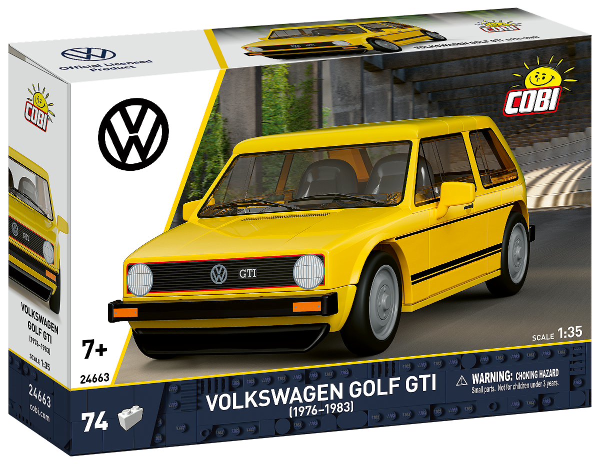 COBI - Volkswagen Golf GTI (1976-1983) Gelb – Verpackung mit Modell