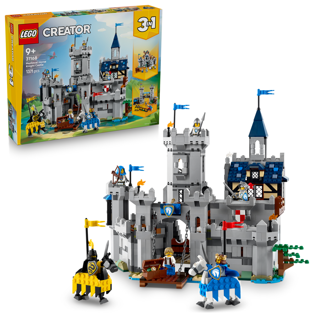 LEGO® Creator 31168 Ritterburg im Mittelalter – Verpackung mit Modell