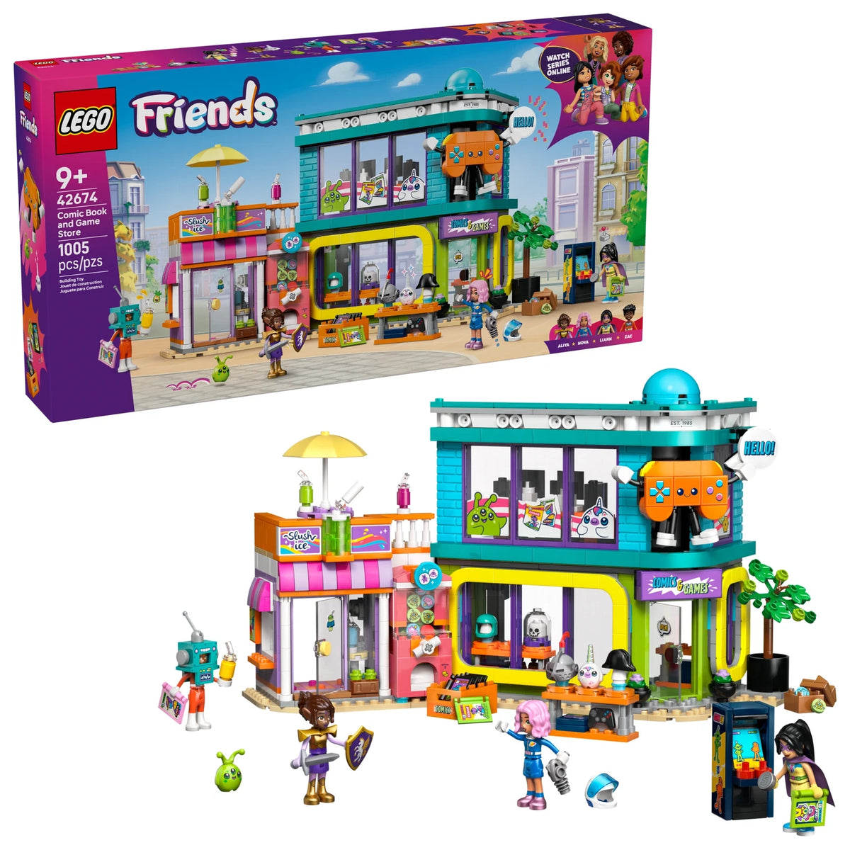 LEGO® Friends 42674 Comic- und Spieleladen – Ansicht 1