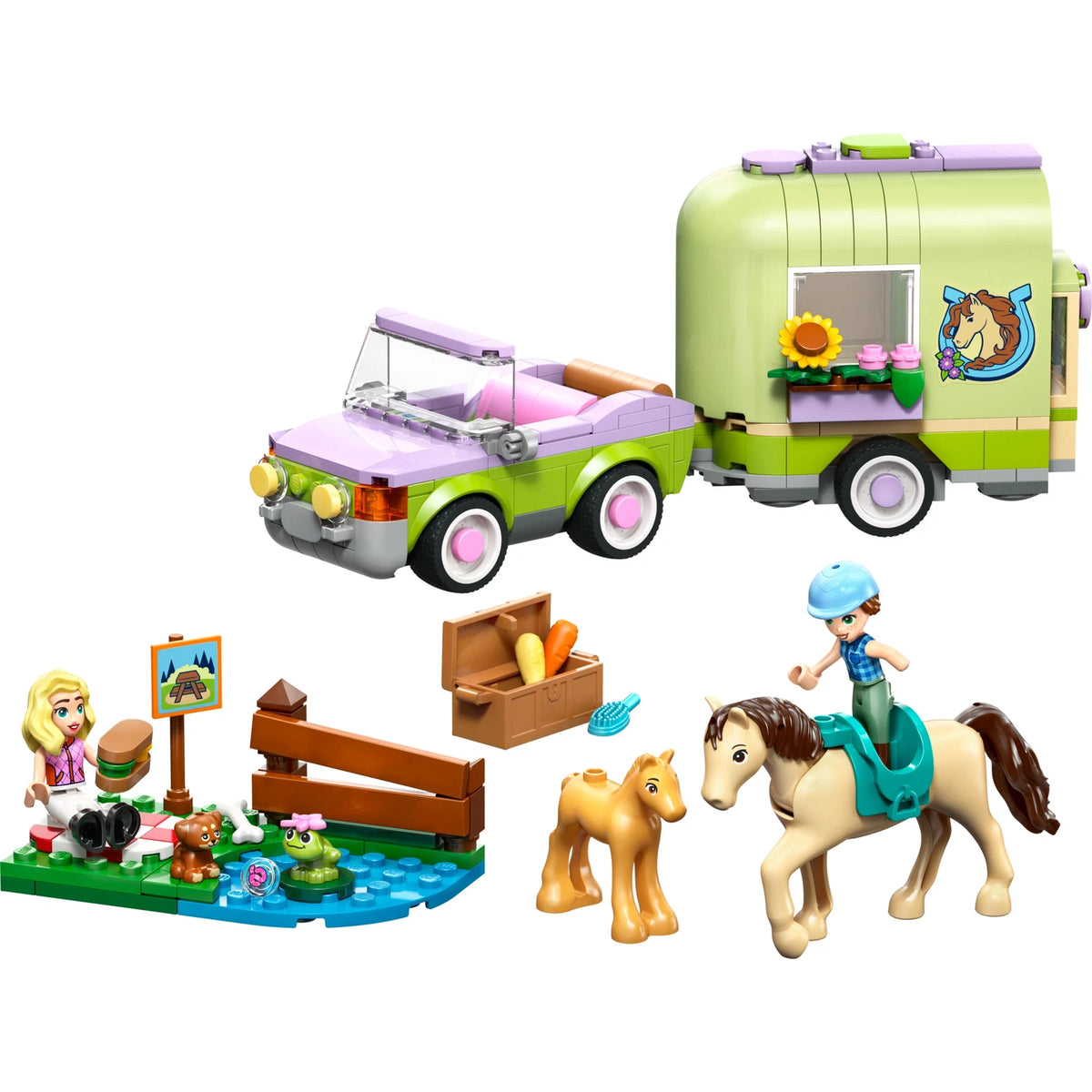 LEGO® Friends 42695 Pferd und Fohlen mit Pferdeanhänger – Ansicht 2