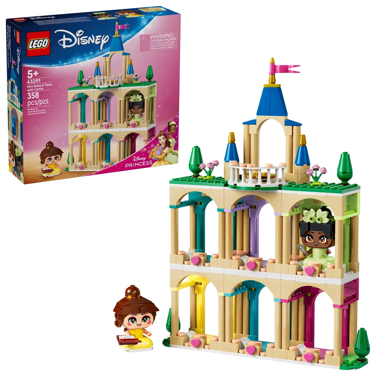 LEGO® Disney 43291 Die Mini-Prinzessinnen Belle und Tiana mit ihrem Schloss – Ansicht 1