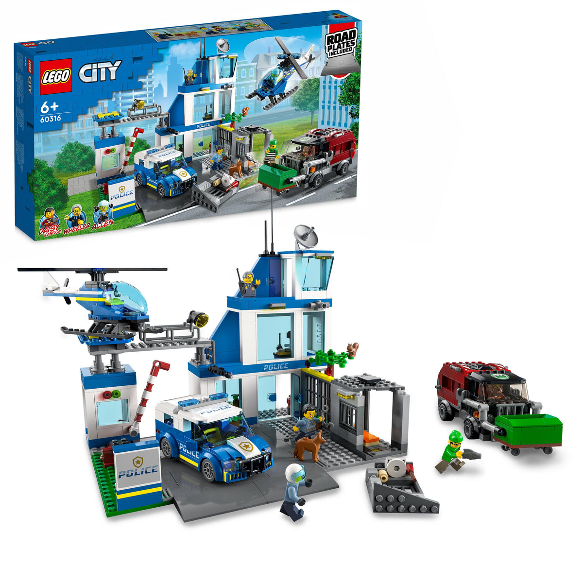 LEGO® City 60316 Polizeistation – Verpackung mit Modell