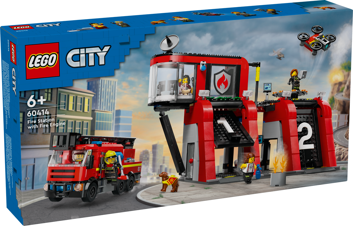 LEGO® City 60414 Feuerwehrstation mit Drehleiterfahrzeug – Verpackung Vorderseite