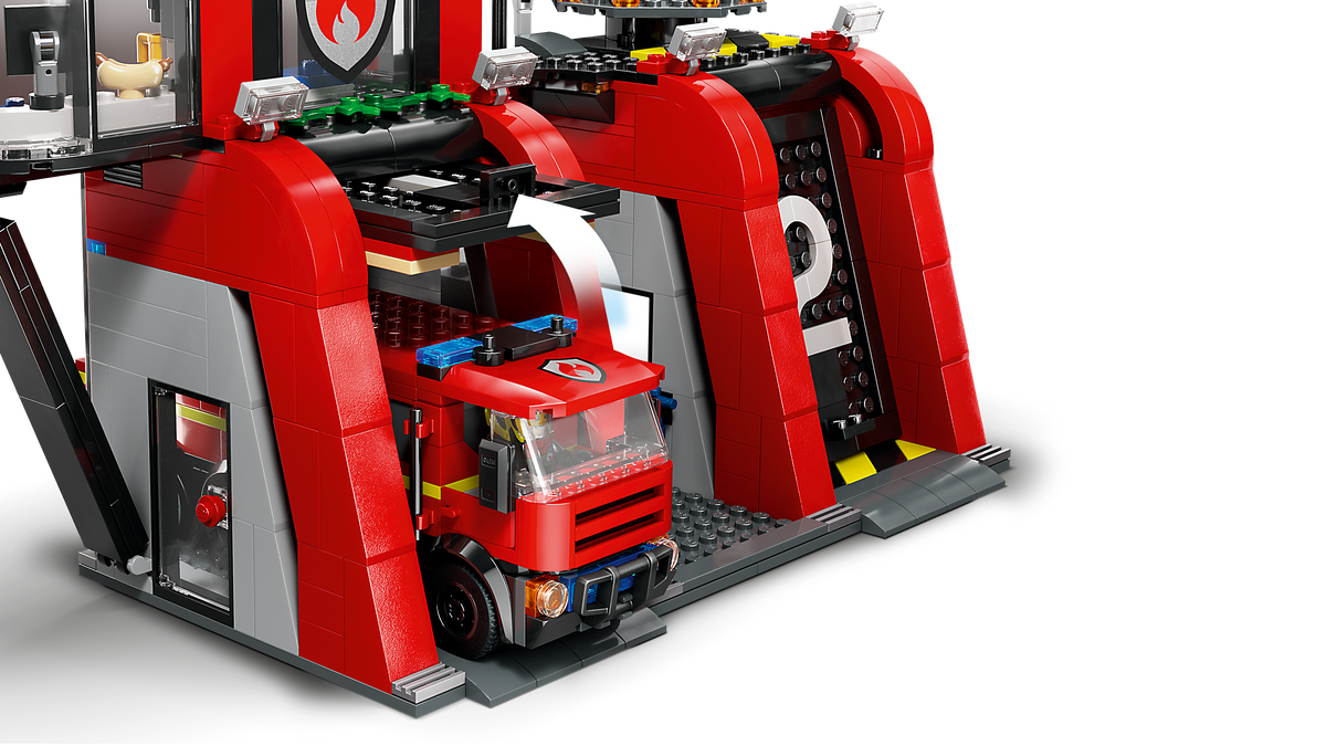 LEGO® City 60414 Feuerwehrstation mit Drehleiterfahrzeug – Detailansicht 3