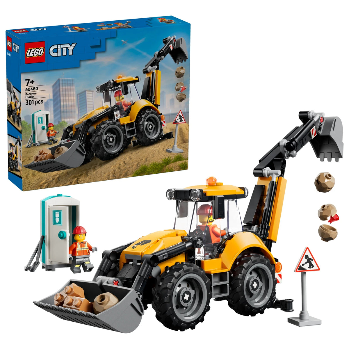 LEGO® City 60480 Gelber Baggerlader – Ansicht 1