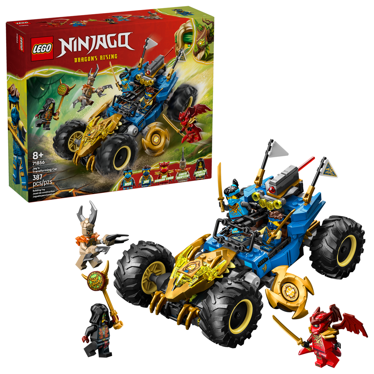 LEGO® Ninjago 71856 Jays Transformationsflitzer – Verpackung mit Modell