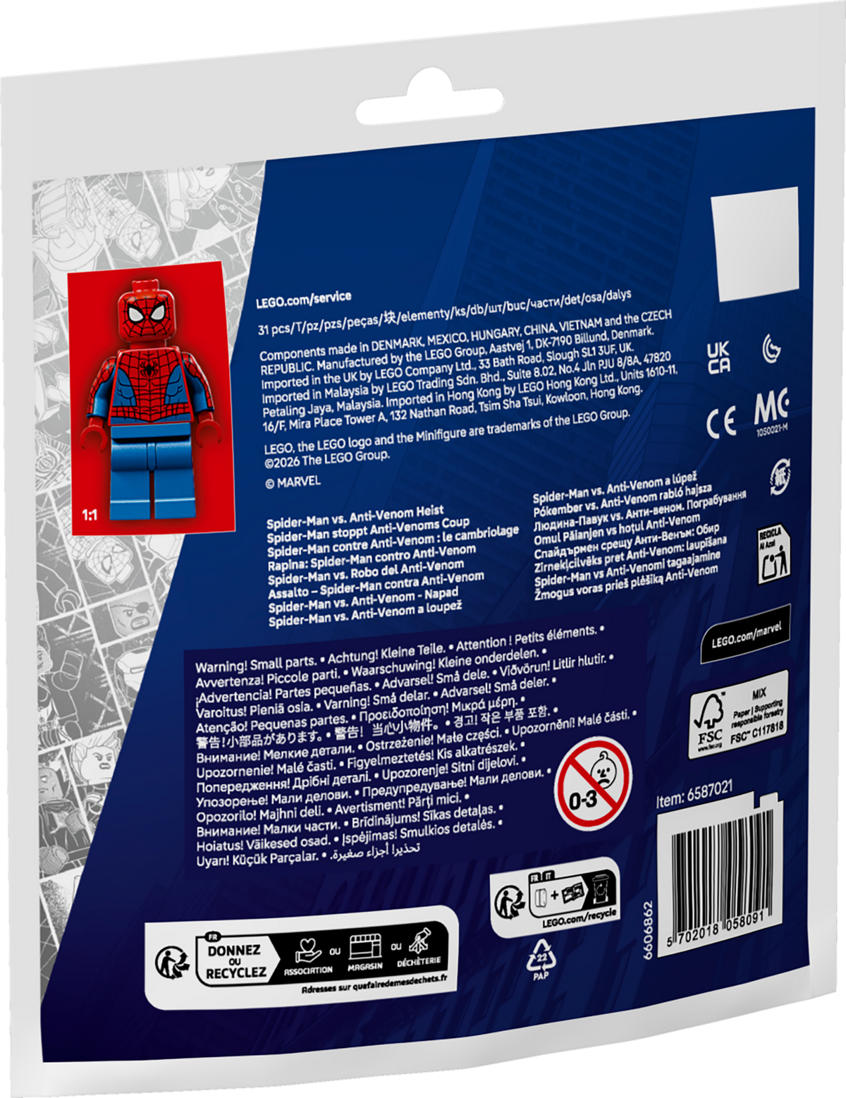 LEGO® Super Heroes 30725 Spider-Man stoppt Anti-Venoms Coup – Verpackung Rückseite
