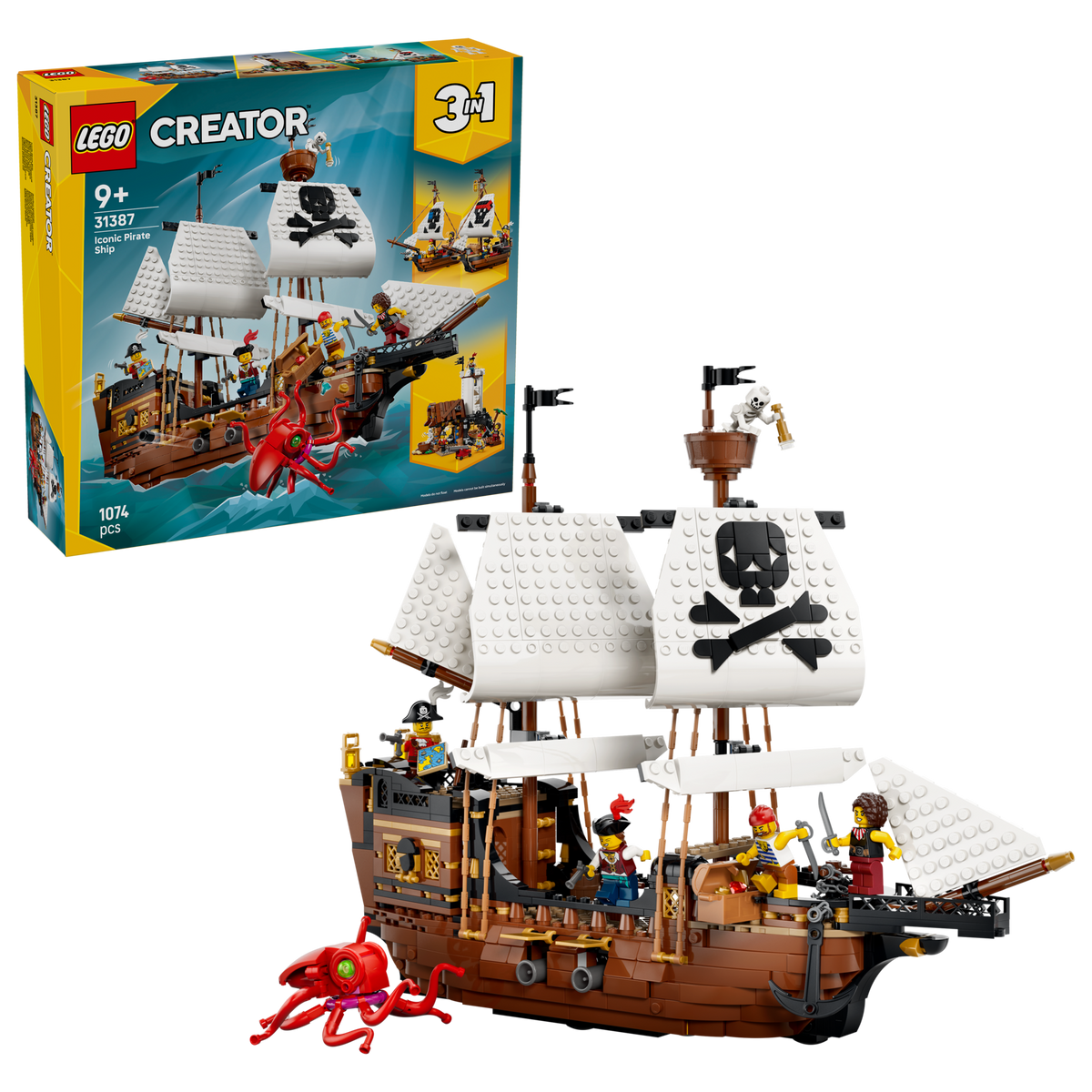 LEGO® Creator 31387 Legendäres Piratenschiff – Verpackung mit Modell