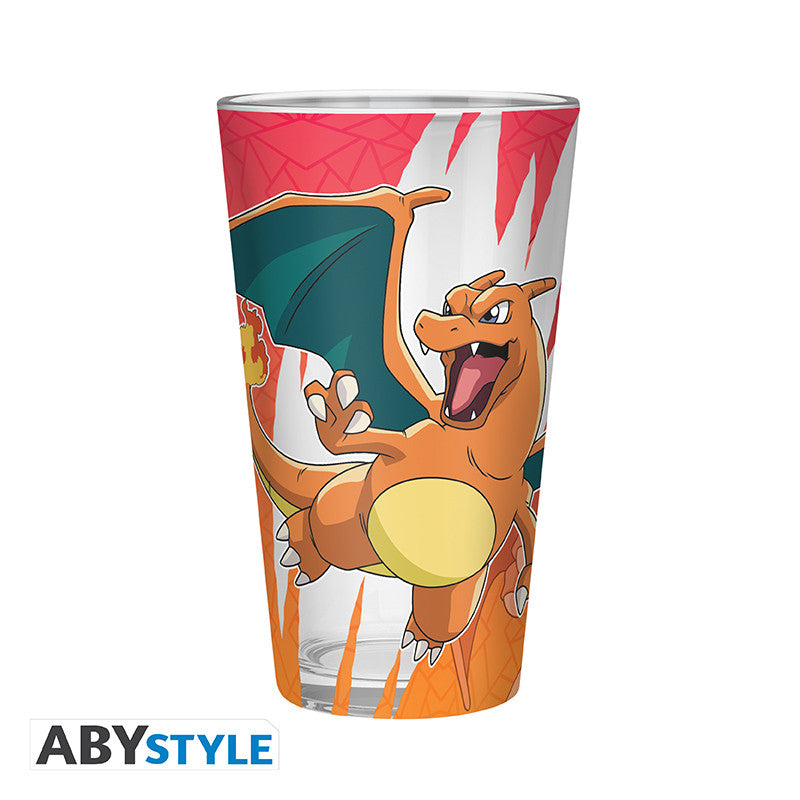 Pokémon – Premium Trinkglas – 400 ml – Vorderseite mit Glurak
